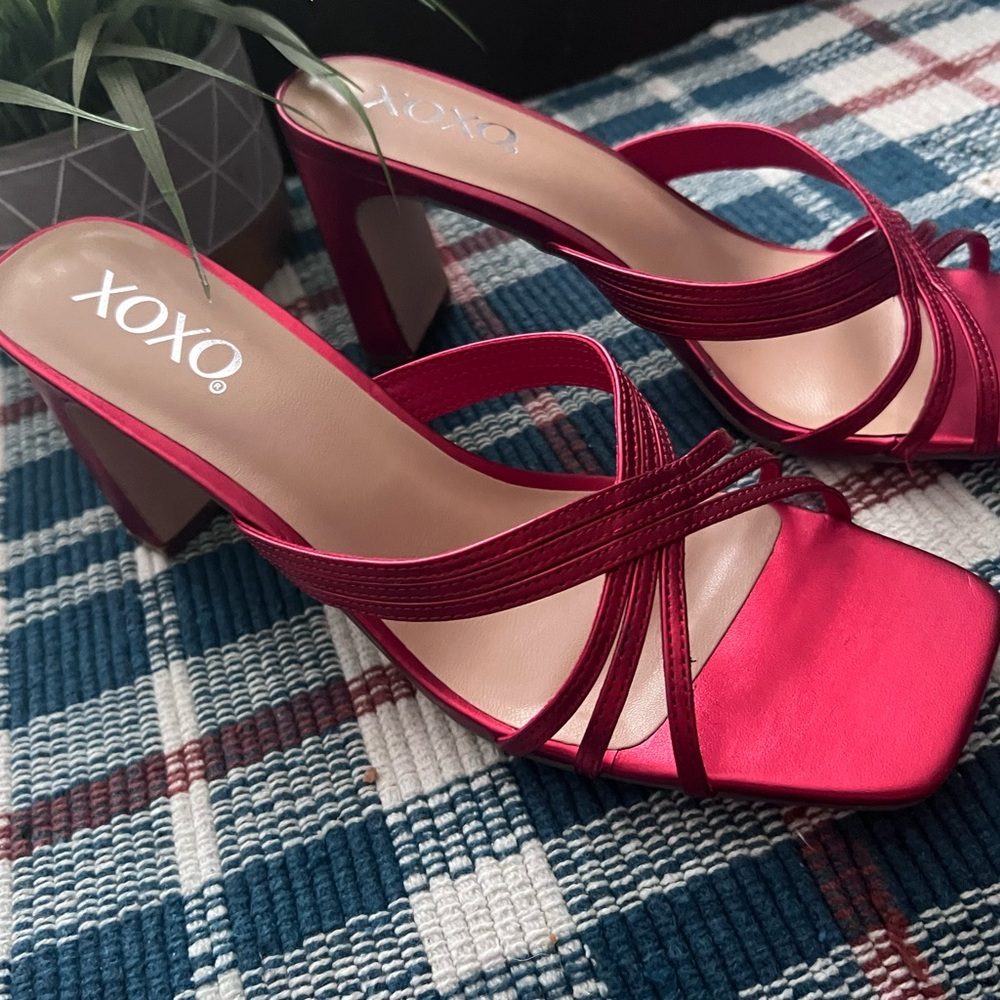 XOXO Bold Red Strappy Heels